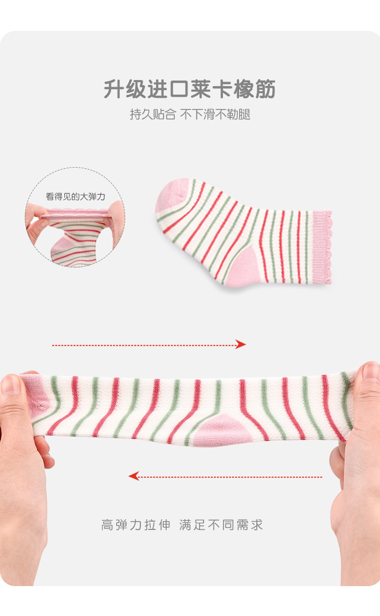 袜子地摊一件代发宝宝袜子批发夏季薄款海德花园条纹网眼袜女童精梳棉无骨新生儿袜一件代发详情12