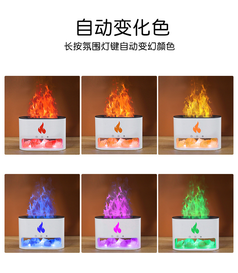 New USB Flame aroma diffuser for home and office use, humidifying aroma diffuser, essential oil simulation, flame rock aroma diffuser pic 1