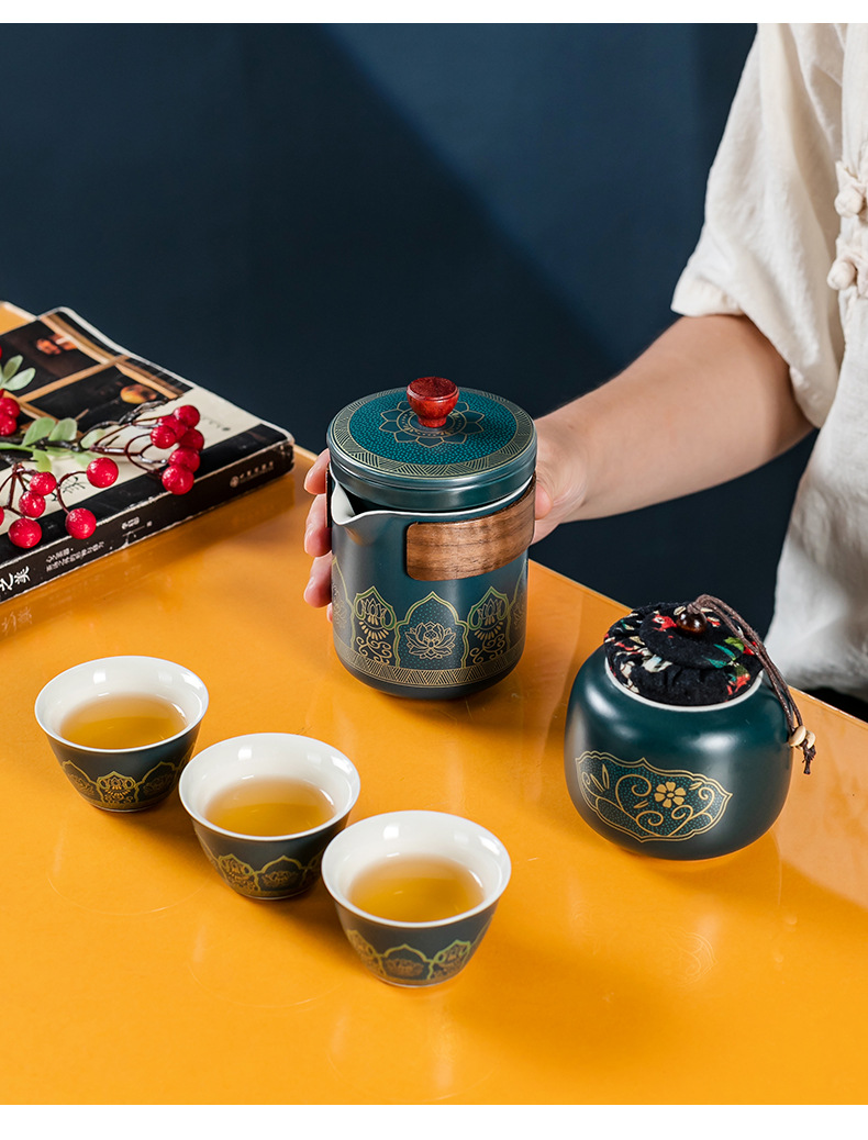 Simple travel tea set, portable outdoor kung Fu tea set, ceramic tea set, business quick customer cup gift pic 22
