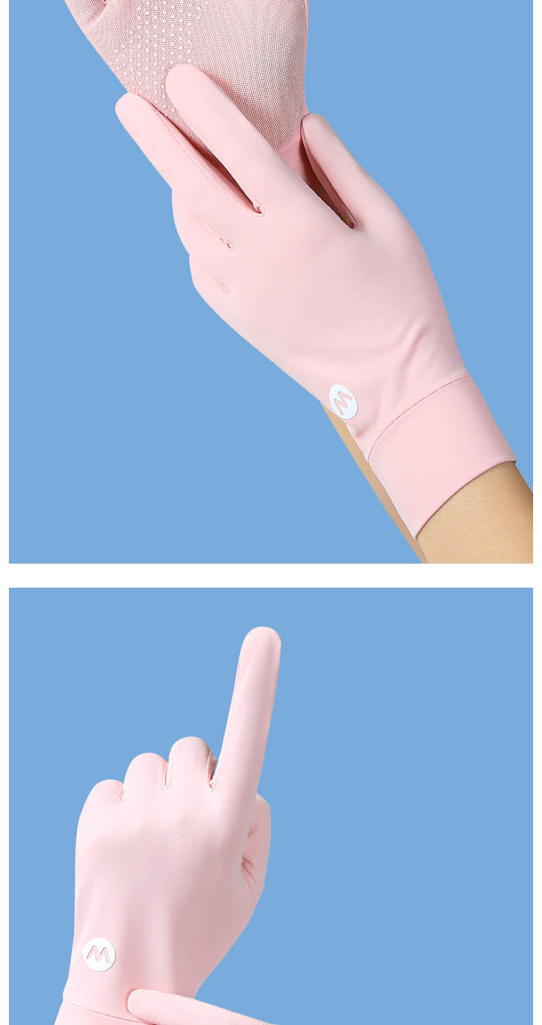 夏季防晒手套女士冰丝骑行薄款防滑透气美甲防紫外线露指夏天开车详情25