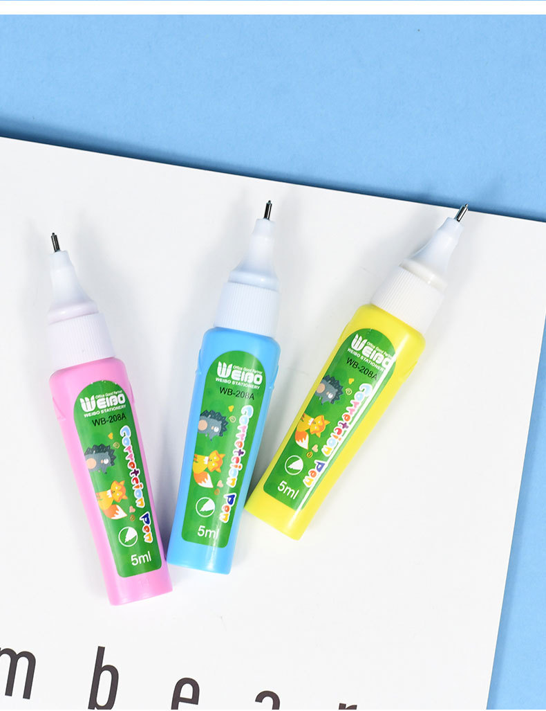 Weibo Creative Mini Correction Fluid 5ml White Student Correction Fluid for Both office and Study Use pic 9