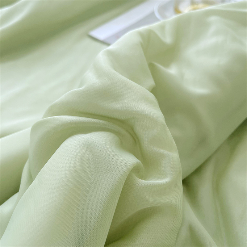 Thai solid-color cool silk latex bed skirt style cool mat four-piece set, air-conditioned quilt, soft cool mat, cool mat, summer cool quilt pic 6
