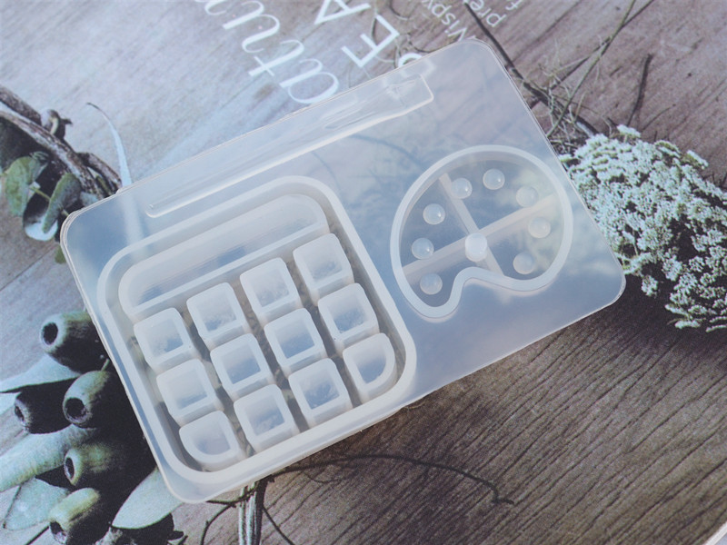 diy epoxy resin mold, paint tray, brush, paint box, silicone ink chrysanthemum, handcrafted epoxy resin pic 5