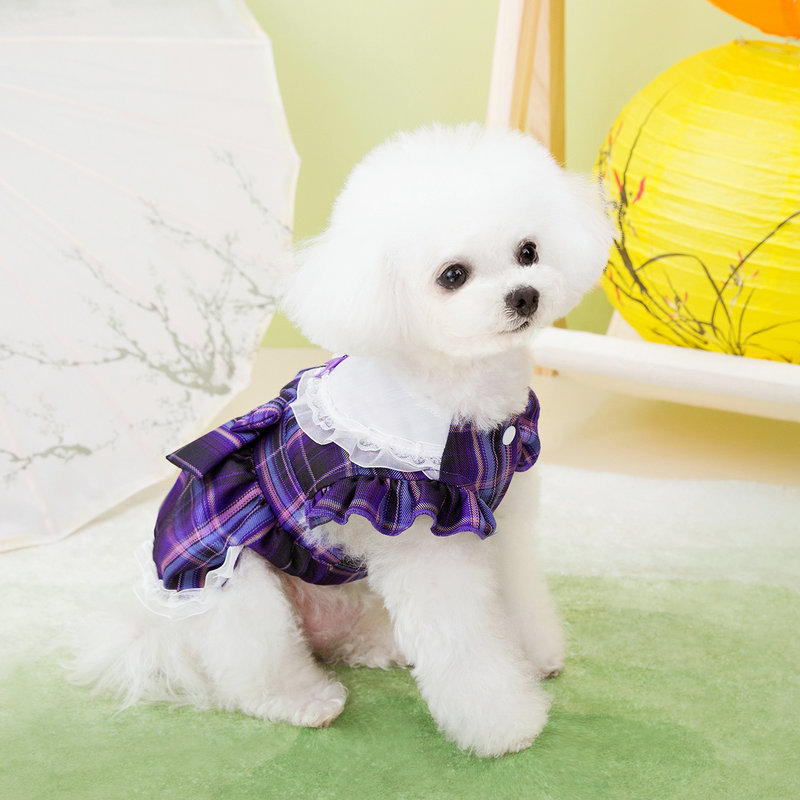 Pet jk skirts, pet summer thin dog clothes, small dog teddy bichon frise summer clothes, cat clothes, uniforms, campus skirts pic 6