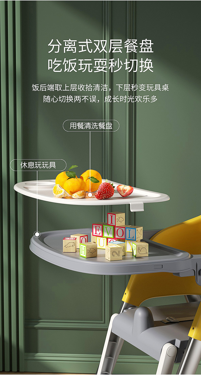 宝宝餐椅儿童吃饭椅子可折叠座椅家用婴儿学坐餐桌椅安全饭桌餐椅详情7