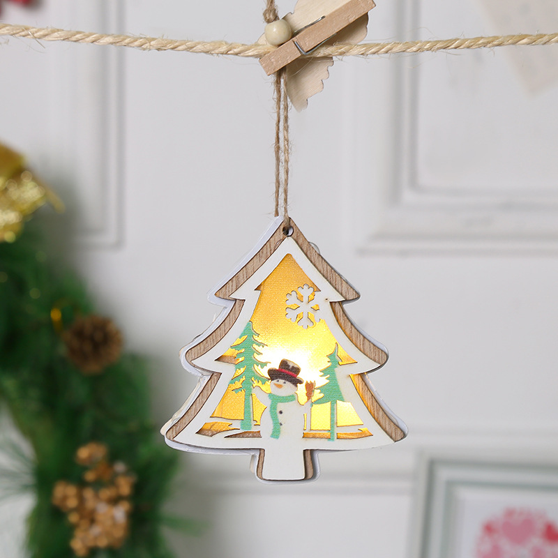 Christmas wooden handicrafts, five-pointed stars, Christmas trees, bell-shaped lighting fixtures, display window decorations, hanging ornaments, small gifts pic 8