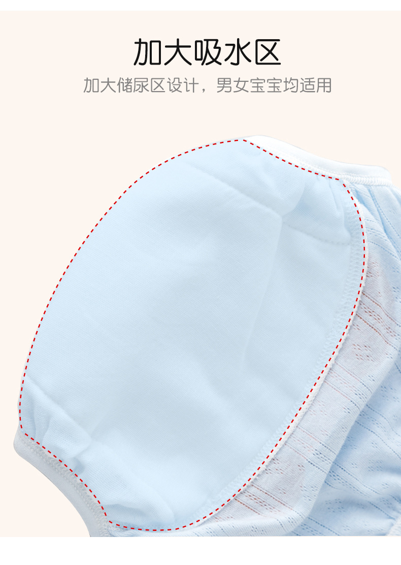宝宝训练裤a类棉夏季透气可洗纱布儿童内裤女童戒尿裤婴儿尿布裤详情9