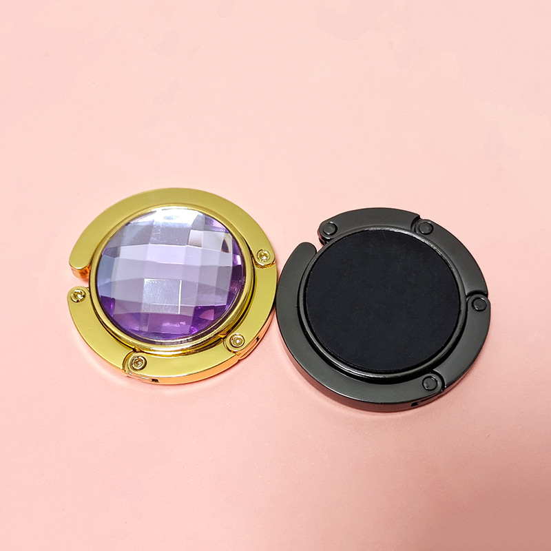 创意折叠包包挂钩便携圆形金属挂包器无痕办公室折叠桌面挂钩批发详情16