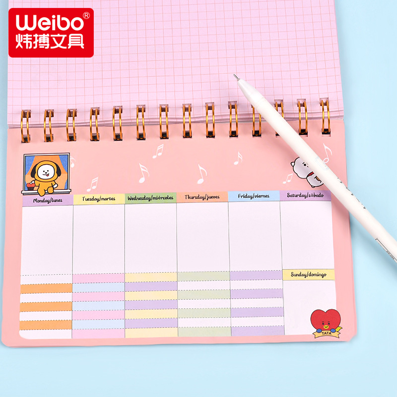 Weibo Wholesale office and student notebooks, coil books, cute cartoon handbooks, memos, small diaries pic 4