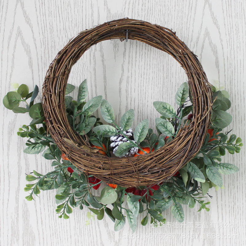 In 2022, the cross-border e-commerce business moved into a new home. The living room decoration includes a household door hanging with a simulated everlasting flower pomegranate wreath pic 3