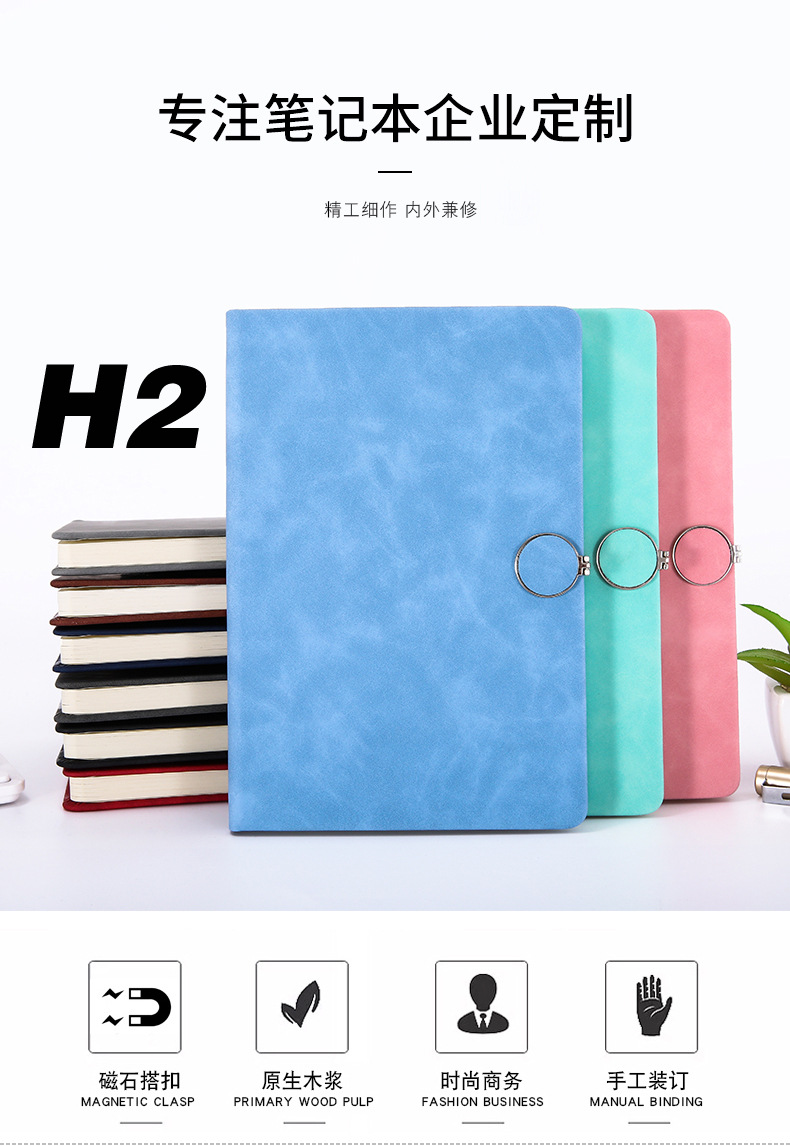 Customized b5 business wholesale notebook set, student planner soft leather gift, a5 notebook custom logo pic 4