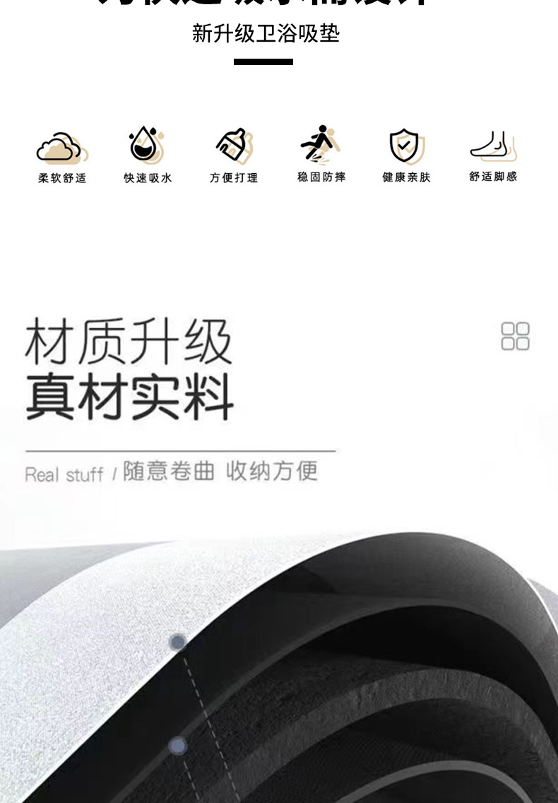 厨房地垫硅藻泥软垫免洗可擦洗地毯入户门垫进门防滑垫吸水脚垫详情6