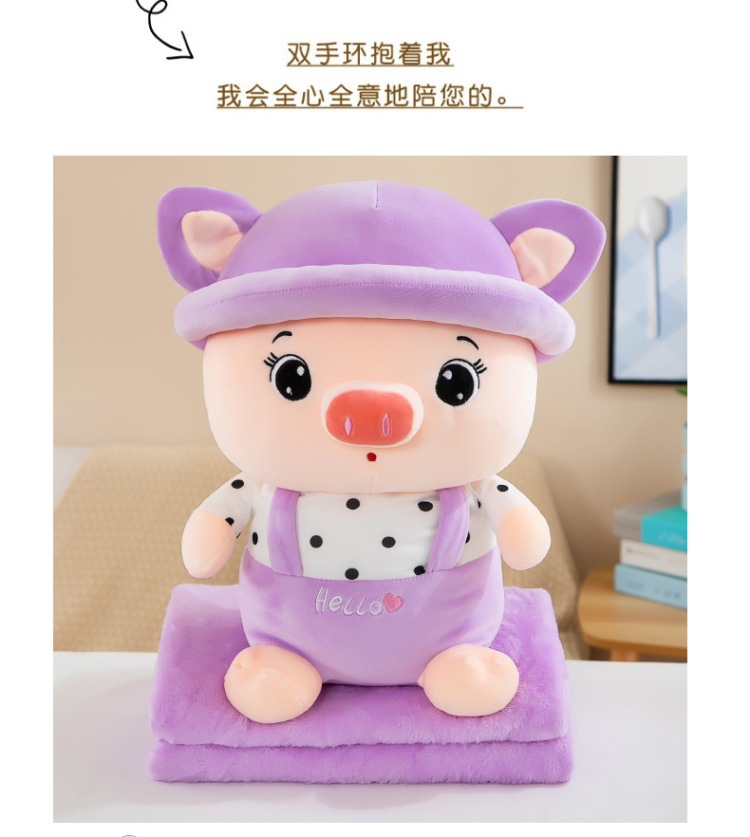 卡通空调毯毛绒玩具二合一抱枕被车载靠垫办公室午睡神器印制LOGO详情15