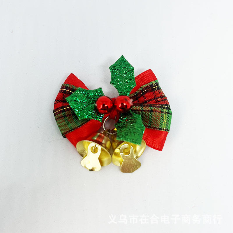 铃铛蝴蝶结圣诞装饰品圣诞树节日装扮圣诞节服装配饰花环diy挂件详情7