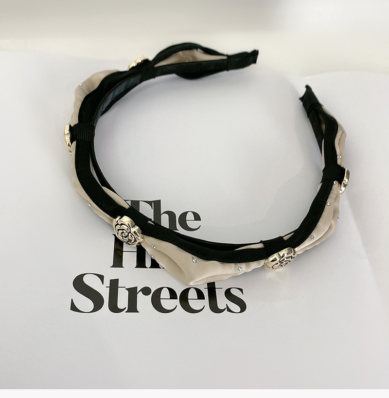 New retro three-dimensional camellia forest-style hair band for women, French Hepburn style, super fairy-like water diamond headband, little Chanel style hair clip pic 10