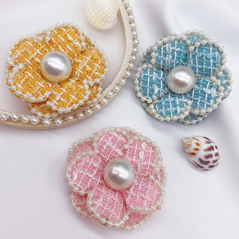 Xiaoxiangfeng rolled flower fabric camellia three-dimensional flower diy accessories, handcrafted flower clothing semi-finished products, shoes, bags and accessories pic 6