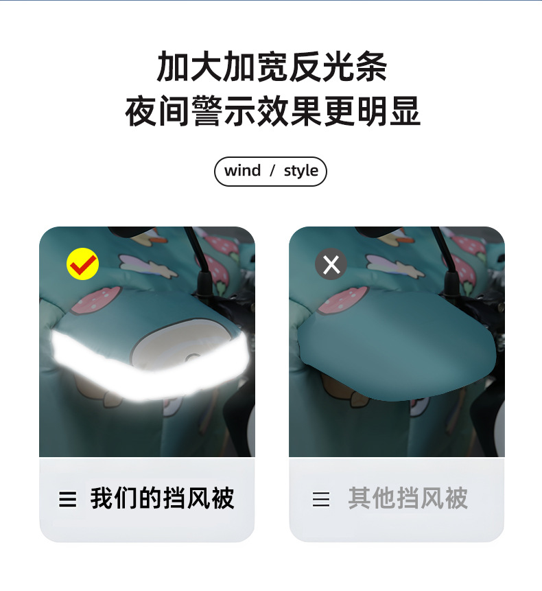 新款电动车挡风被冬季加绒加厚电瓶车防风罩学生骑行防水挡风衣详情6