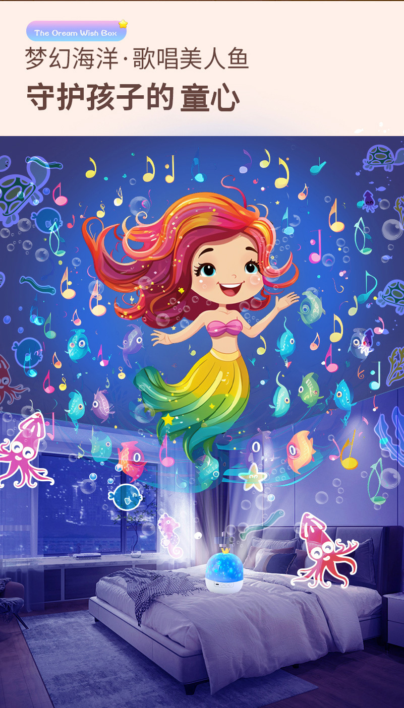 Sueño estrella luz de proyección de cumpleaños fiesta para las mujeres regalo led romántico bluetooth caja de música giratoria hd pequeña luz de la noche pic 8