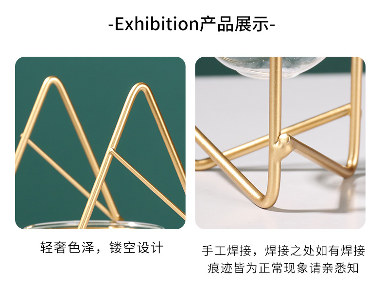 Nordic ins metal, ironwork, glass, hydroponic container, flower arrangement, creative home and office desktop flower arrangement pic 33