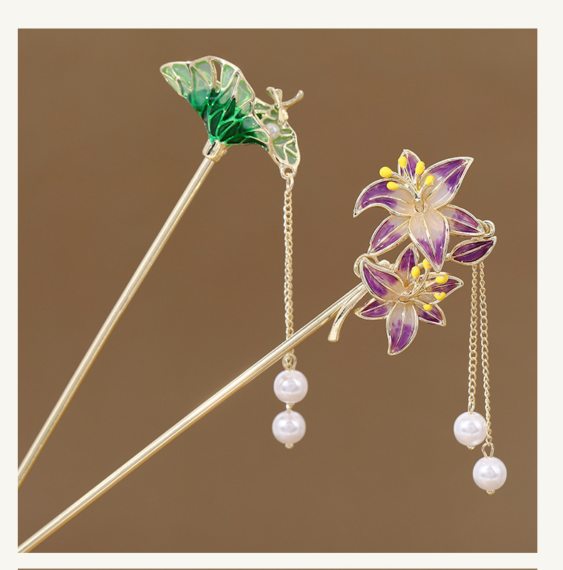 Ancient-style hairpins, tassels, flower hairpins, high-end updo, Chinese cheongsam accessories, ancient-style hair tie accessories for women pic 12