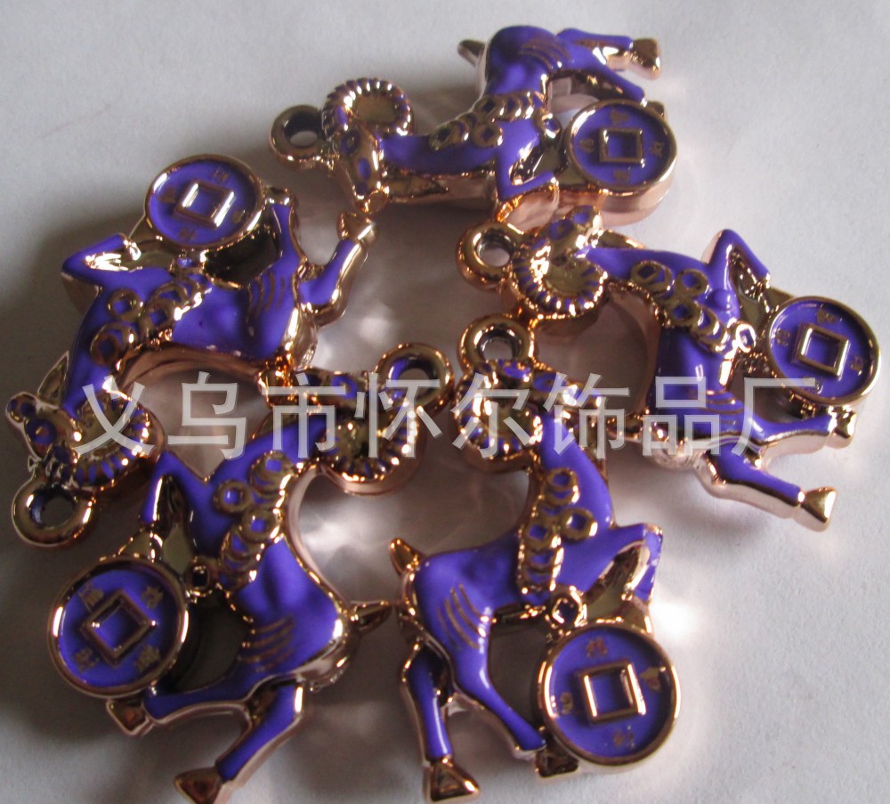 CCB电镀大孔珠 吊孔 塑料珠子合金配件 异形花 五角星 桃心珠子详情11