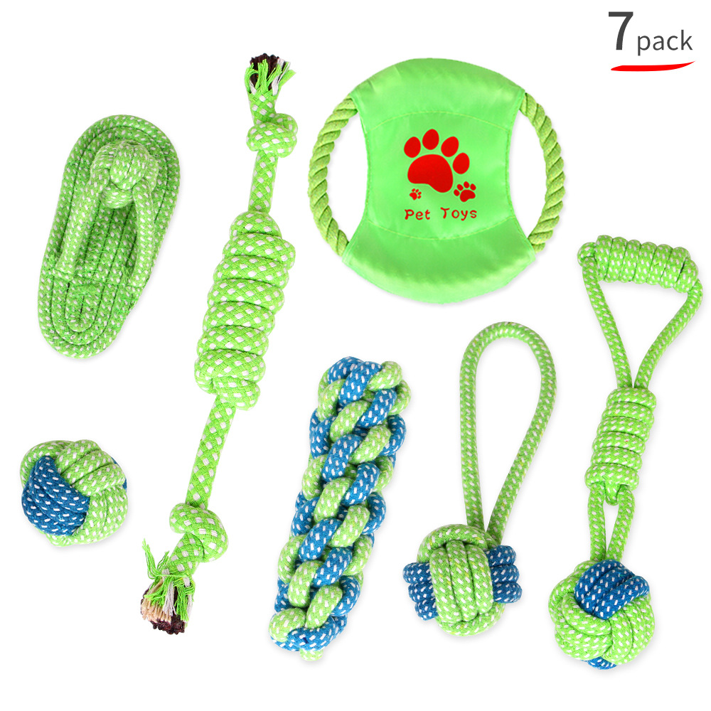 Wholesale pet teething supplies, cotton rope toys, cat and dog knot toys, dog chewable teething sets pic 8