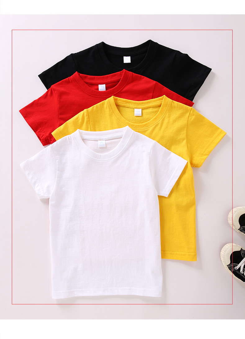 儿童纯棉T恤夏季短袖2023新款时髦中大童男女童上衣体恤童装潮详情13