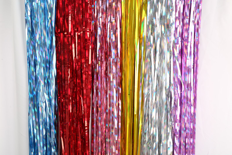 Colorful rain silk curtain thickened wedding decoration, party birthday event scene decoration, colorful tassel rain silk door curtain pic 2