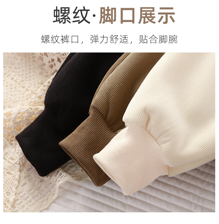 儿童中大童加绒裤子秋冬新款男女宝宝加厚保暖休闲运动裤外穿长裤详情5