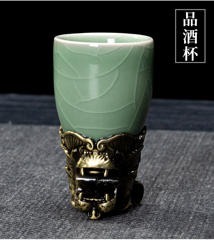 Ceramic wine sets, twelve Chinese zodiac animal heads, white spirit cups, wine dividers, gift wine glasses, high-end gift box packaging set gifts pic 18