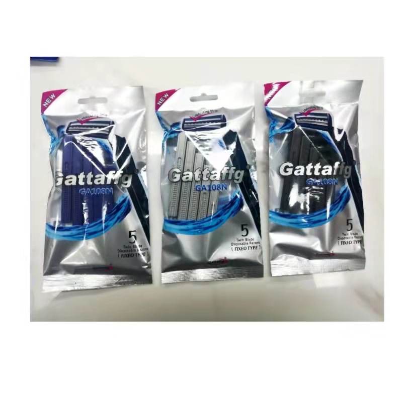 Factory direct sales of disposable razors for hotels, stainless steel disposable shavers, comfortable handles, double-layer blades pic 8