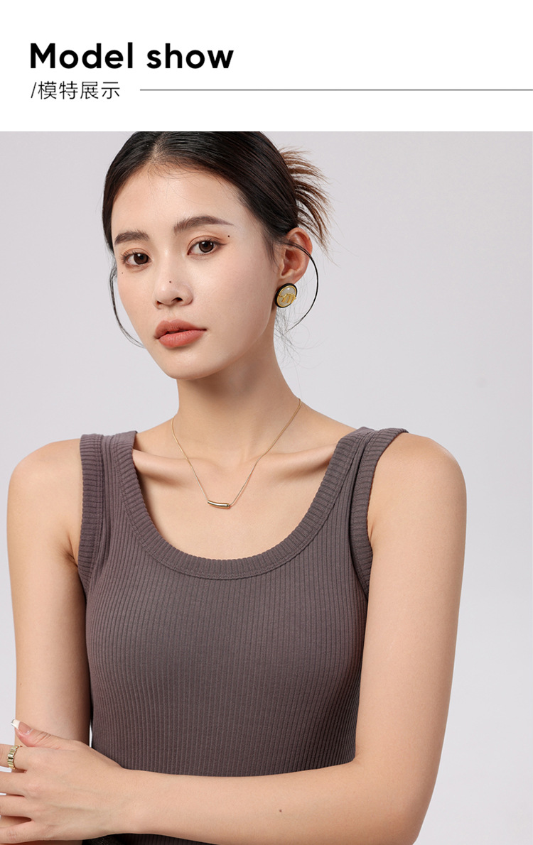 双面磨毛发热保暖吊带背心女内搭带胸垫冬季山羊绒加绒打底上衣详情9