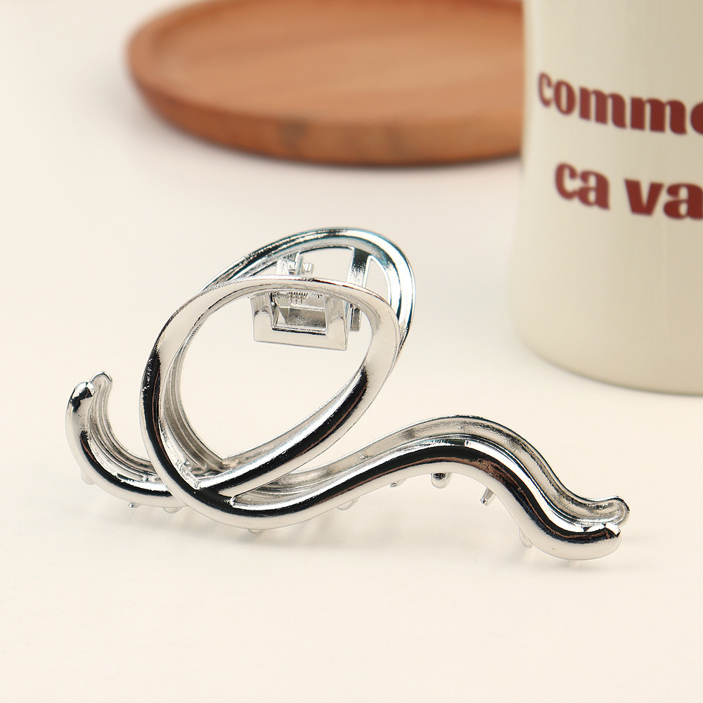 2023新款高级感金属抓夹字母Q几何发夹轻奢冷淡风夹子头饰发夹详情7