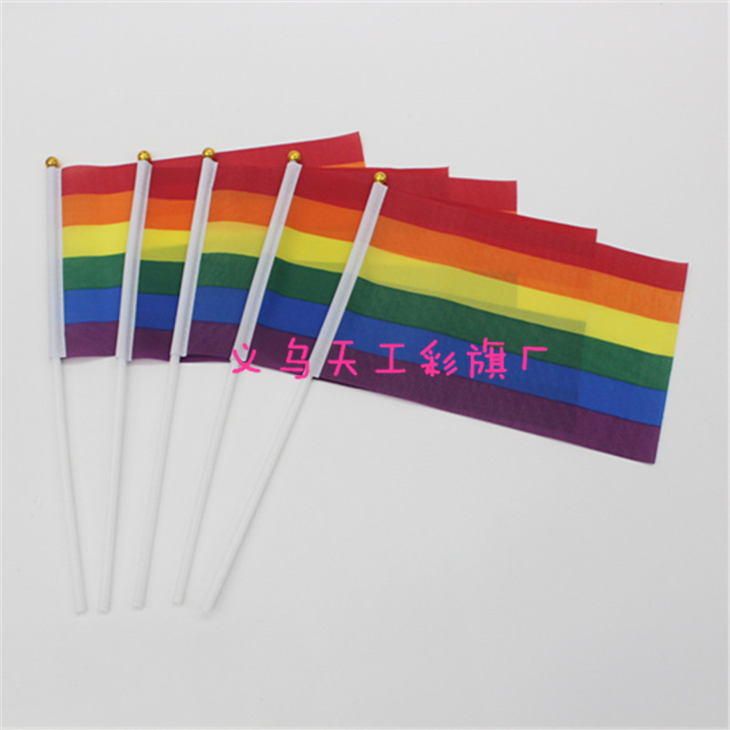 Rainbow Flag No. 8, 14x21, custom-made multi-color flag for gay flag-bearers pic 2
