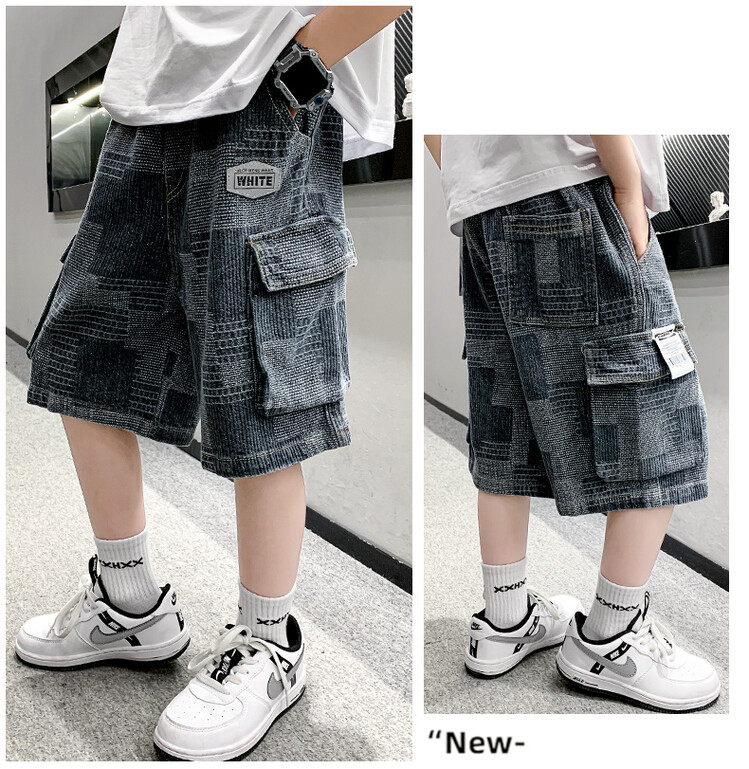The 2022 new summer loose and stylish cotton capri shorts for boys are a trend of casual summer pants for middle-aged children pic 158