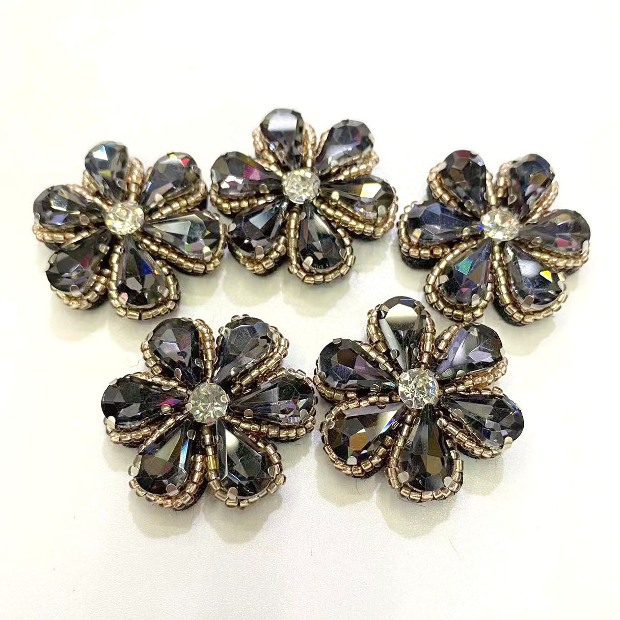 原创设计水晶小花配件手工串珠小花配件头饰发饰鞋帽服饰辅料配件详情8