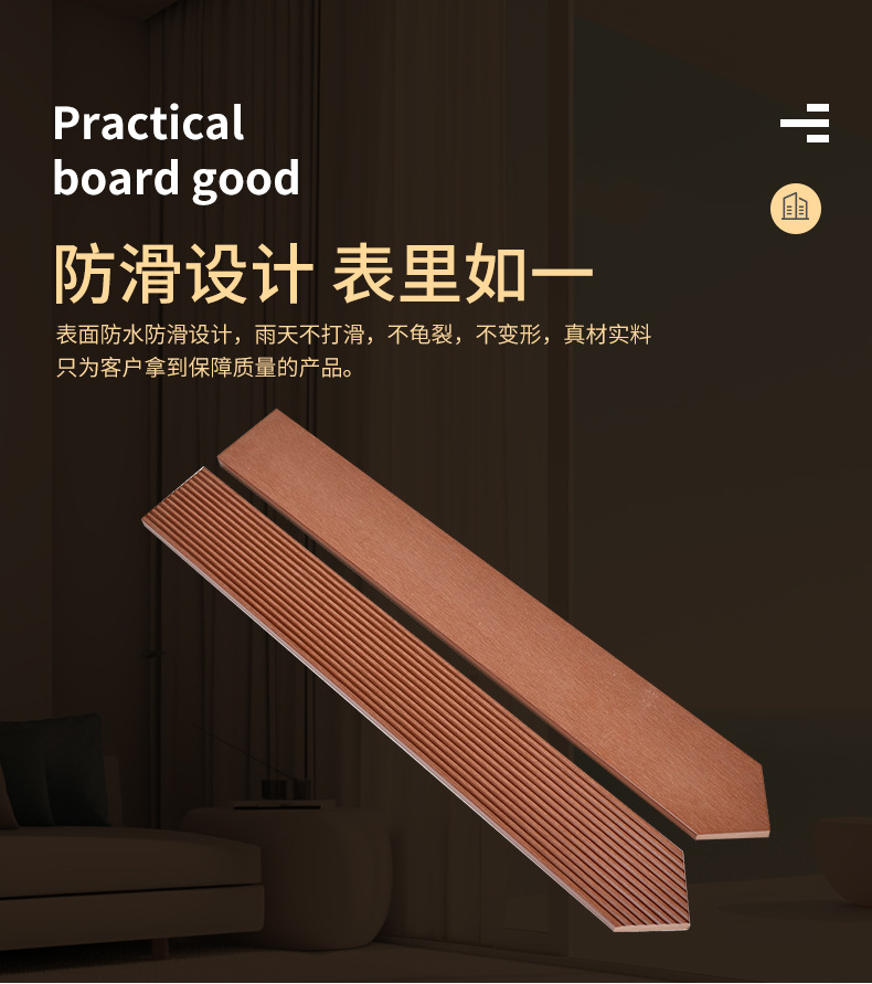 批发塑木板围栏栅栏格栅木塑板条花箱地板实心装饰板材护墙板防水详情4