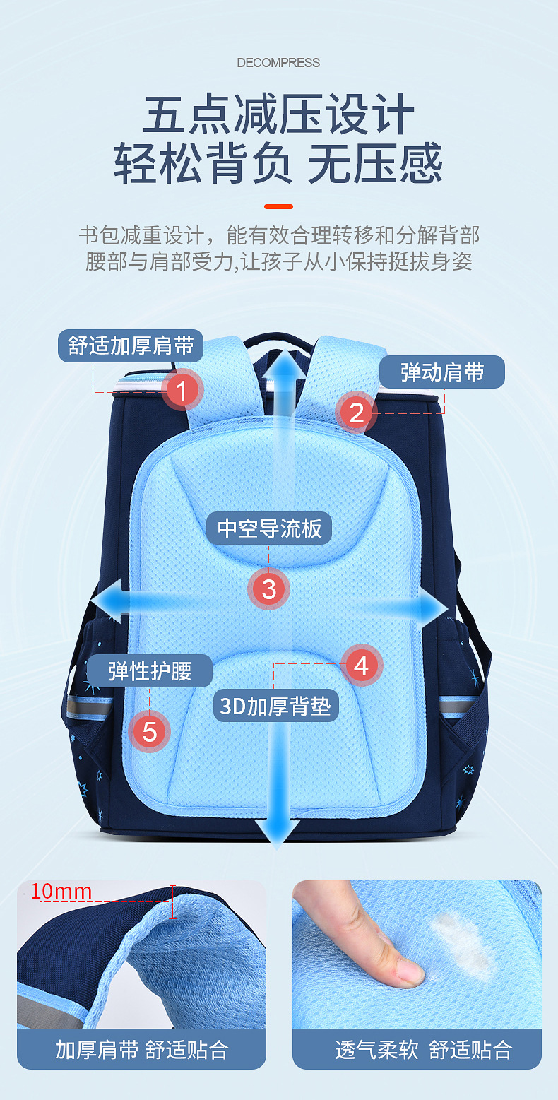 童朵小学生书包男女儿童幼儿园双肩包耐磨减负1-6年级印字印LOGO详情7