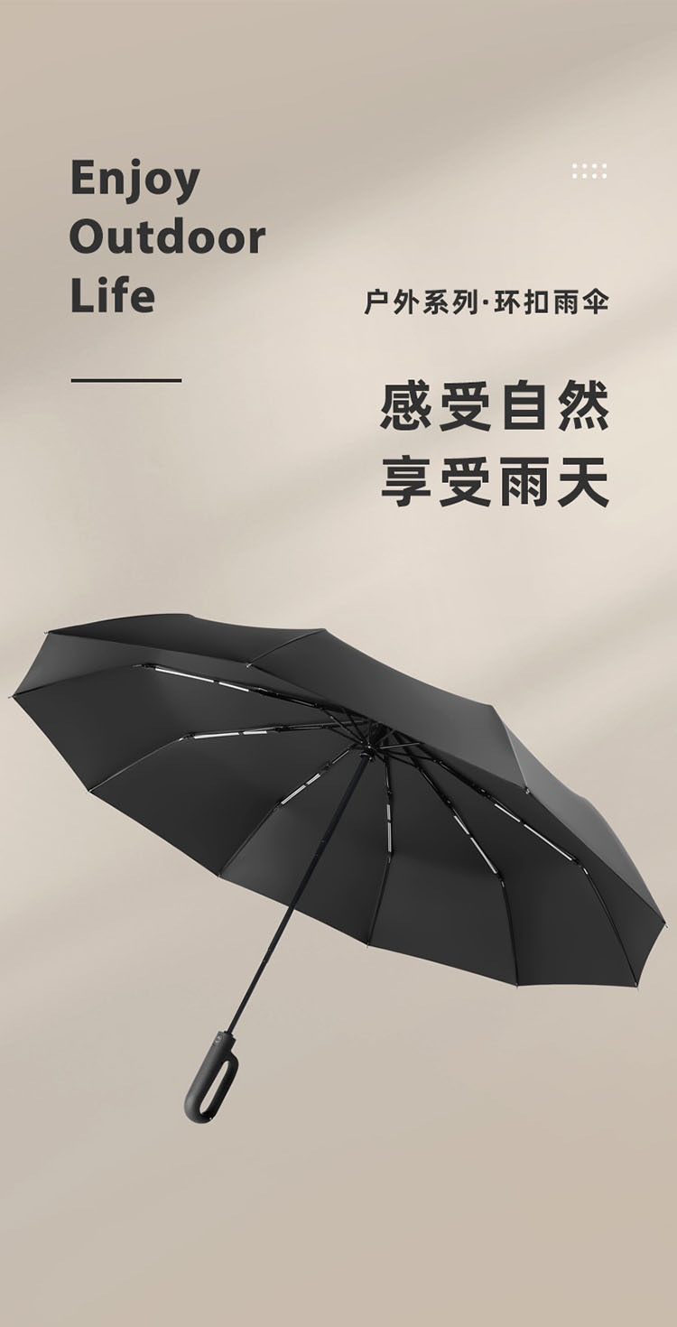 27寸10骨全自动环扣折叠晴雨两用大号抗风双人车载遮阳防晒伞 定制款 详情1