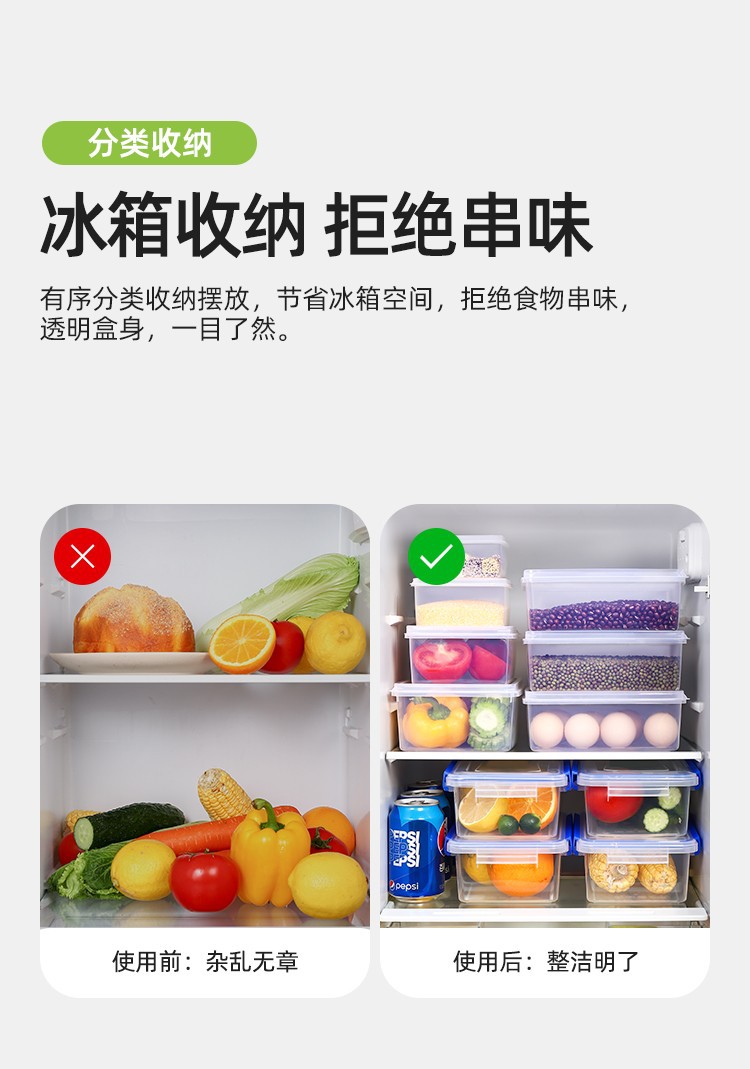 大号商用透明塑料保鲜盒长方形冰箱冷藏食品级卡扣收纳盒详情4