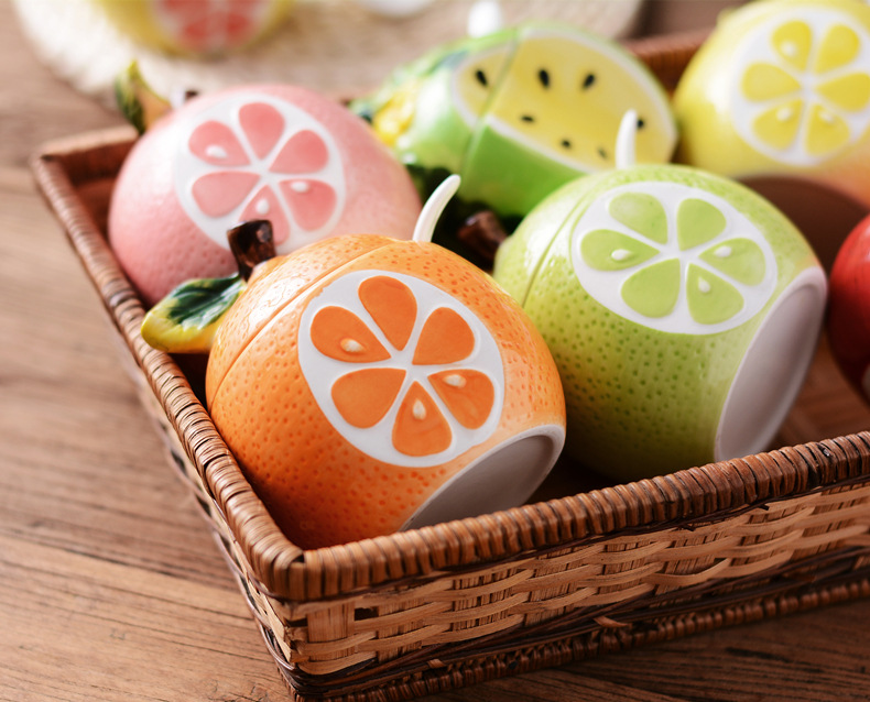 Creative Japanese kitchenware, orange ceramic seasoning bottles and jars, seasoning jars, seasoning boxes, spice jars, salt jars pic 42