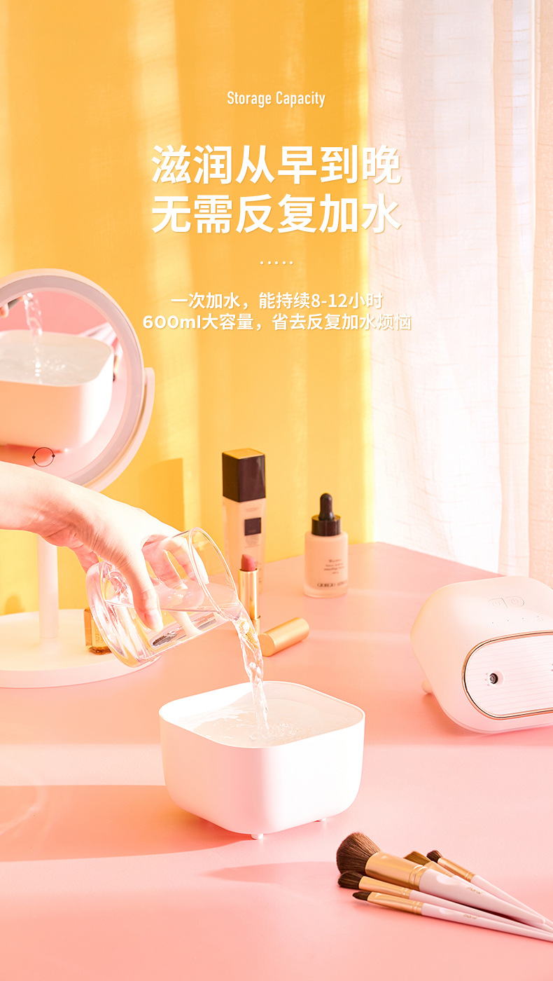 New mini USB dual-spray humidifier, a creative home desktop large-capacity, compact and portable humidifier pic 6