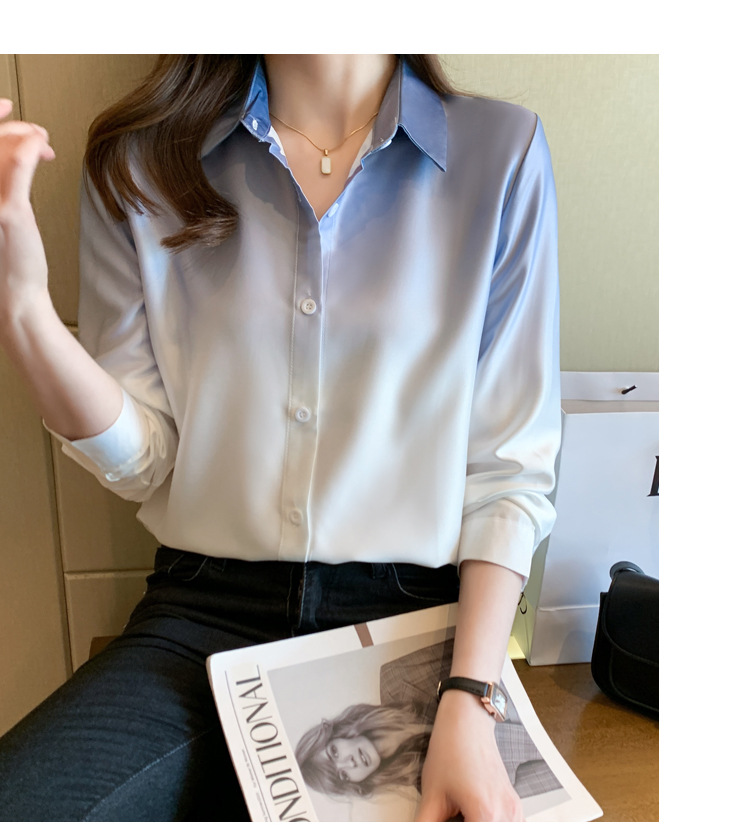 2024秋新款设计感渐变衬衣个性长袖气质百搭宽松显瘦时尚女式衬衫详情27