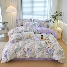 A类纯色100支长绒棉四件套 纯棉素色简约床单被套床上用品批发详情13