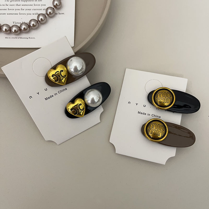 新款醋酸发夹刘海边夹韩国新款精致高级感简约珍珠一字鸭嘴夹发饰详情2