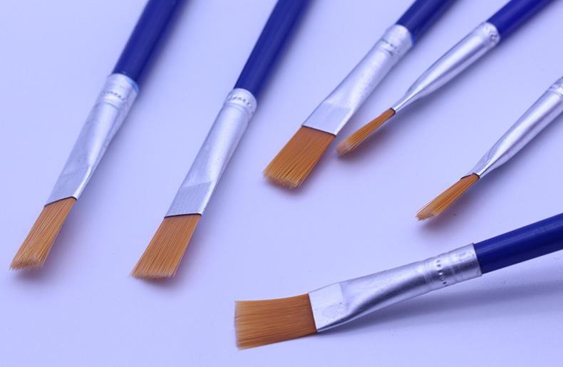 厂家直销 塑料杆577-6A扁头尼龙毛油画笔 水粉水彩油画笔详情5