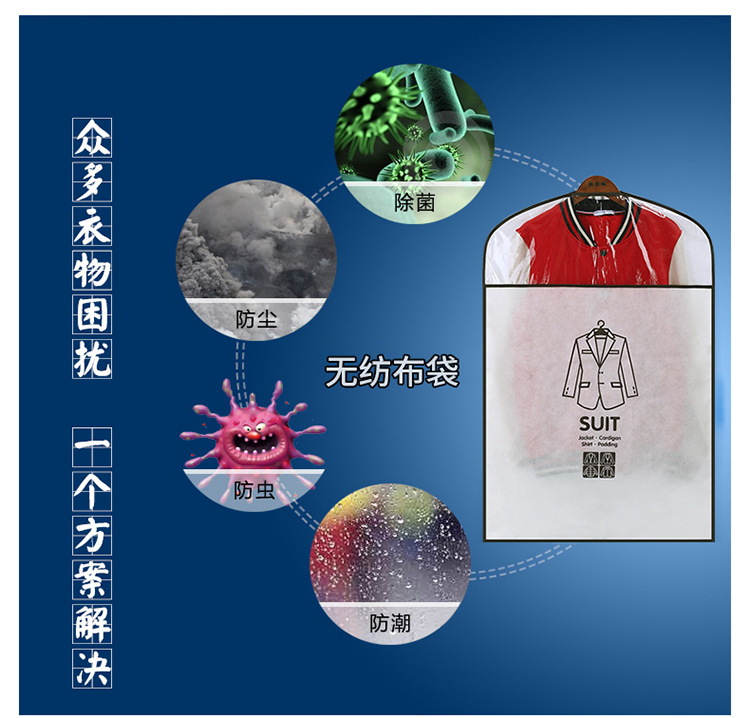 Factory direct sales of clothing dust bags, dust covers, suit covers, transparent coat covers, and clothing storage bags pic 9