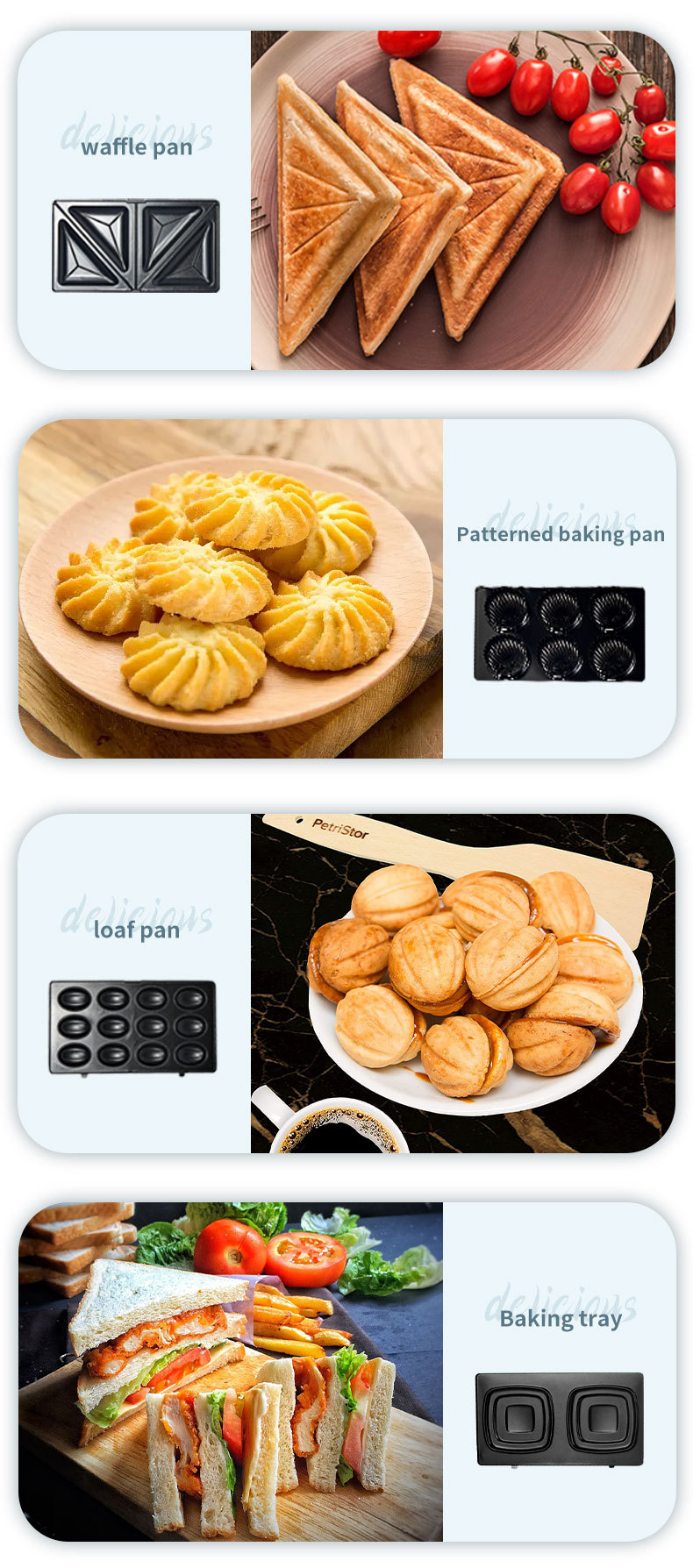 SOKANY140 Sandwich Machine, an 8-in-1 detachable plate cake, nut doughnut and waffle machine for foreign trade pic 6