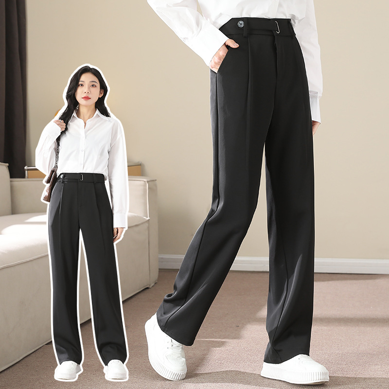 Spicy Girl jeans for autumn girls, high-waisted and slimming 2024 autumn/winter new style, versatile and stylish, loose straight-leg long pants pic 3