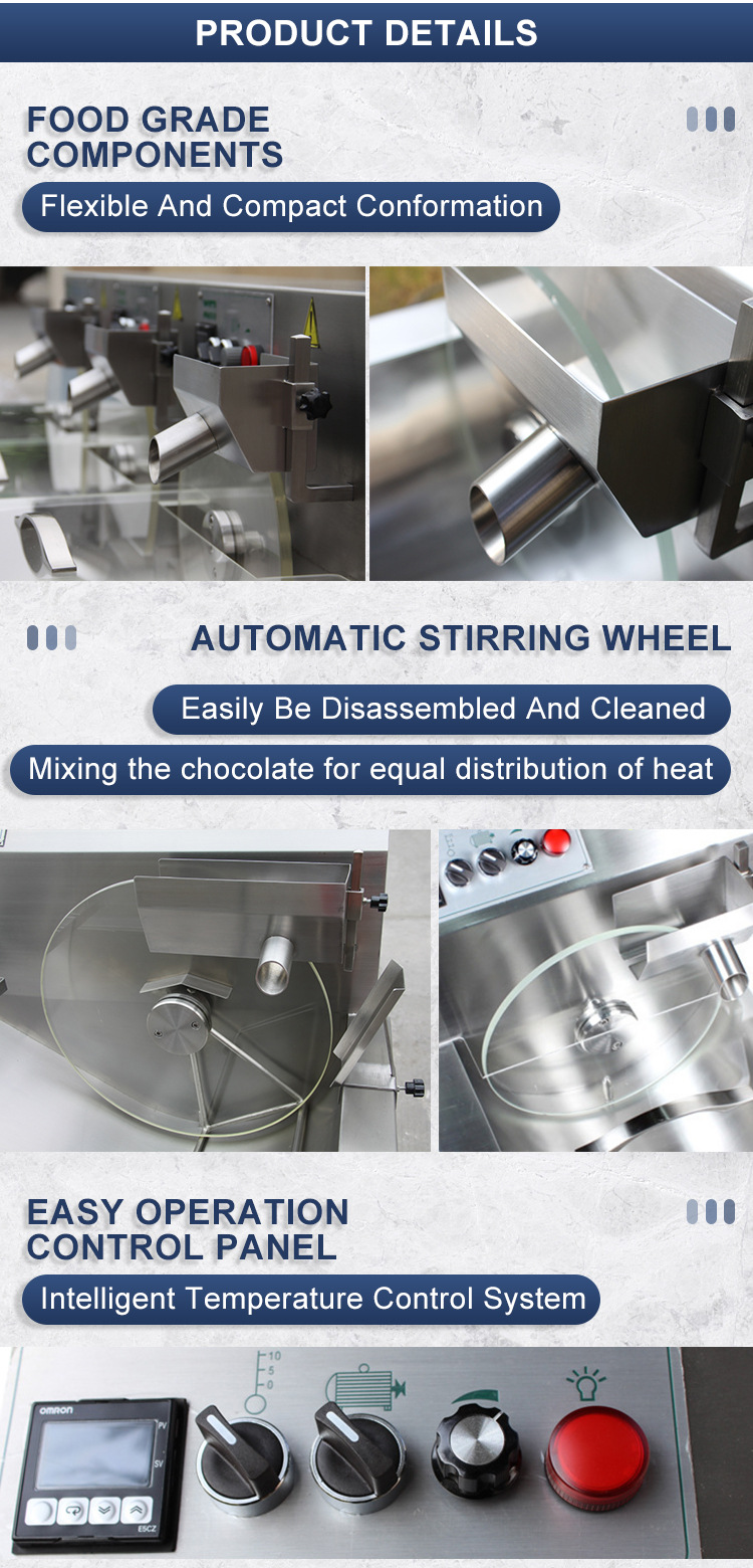 Vibration-driven manual chocolate melting machine, chocolate pouring machine, chocolate temperature control machine pic 4